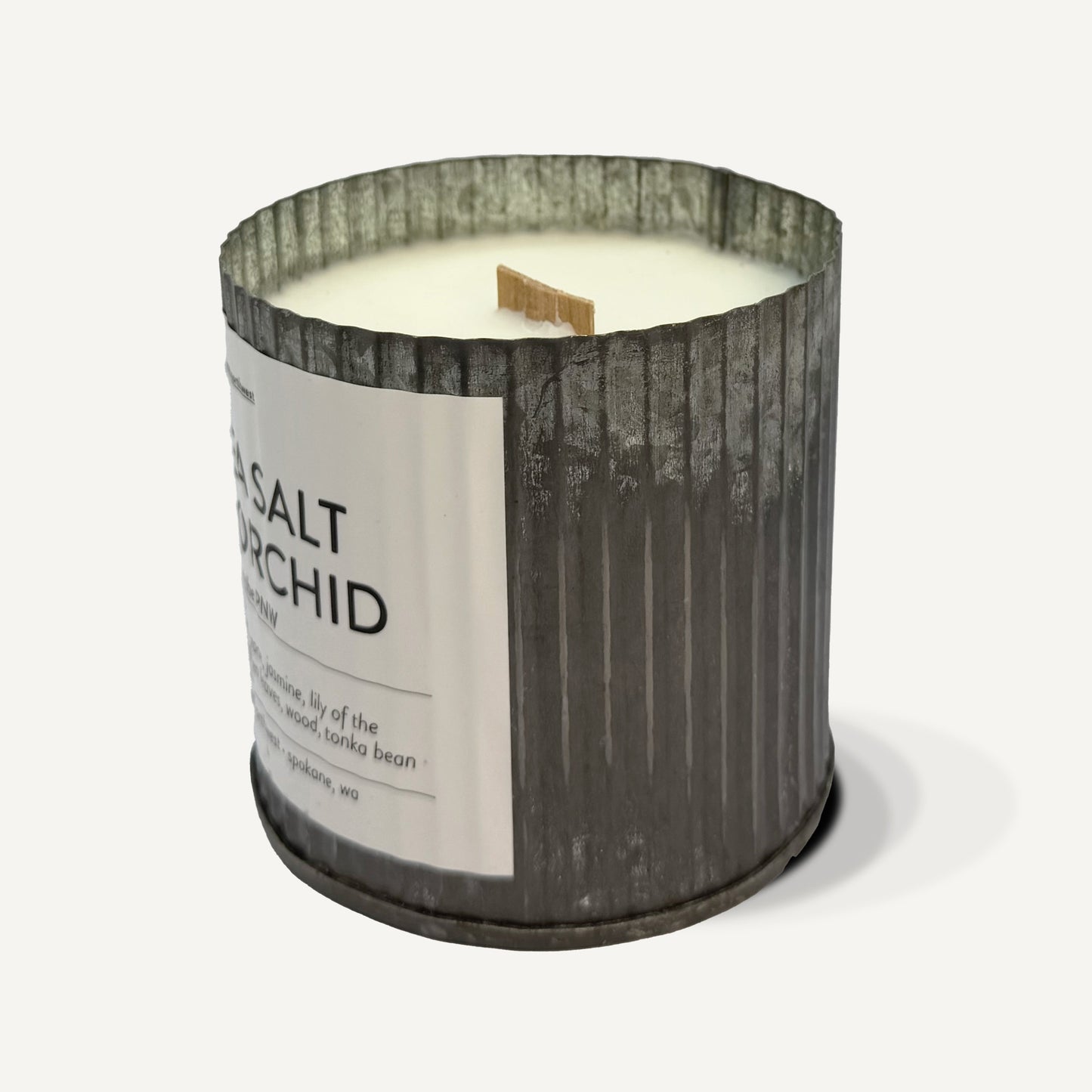 Sea Salt & Orchid Farmhouse Wood Wick Candle