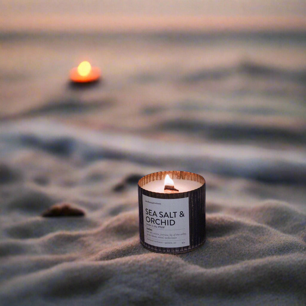 Sea Salt & Orchid Farmhouse Wood Wick Candle