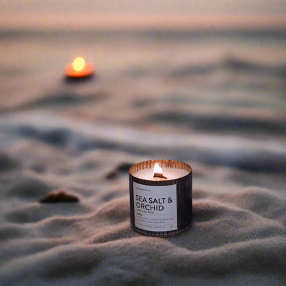 Sea Salt & Orchid Farmhouse Wood Wick Candle