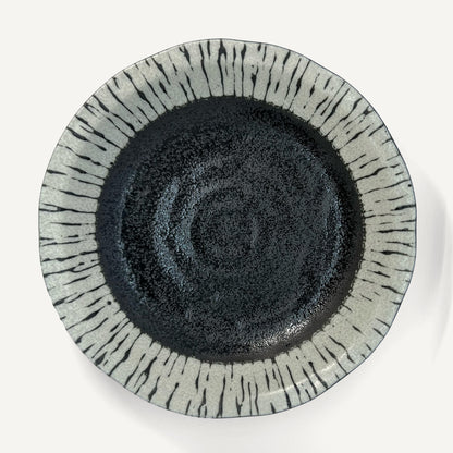 Monochrome Zebra Pattern Shallow Bowl