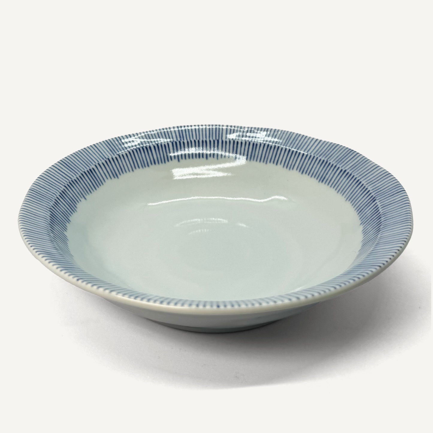 Sprout Blue Striped Ceramic Plate