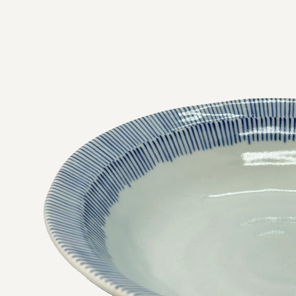 Sprout Blue Striped Ceramic Plate